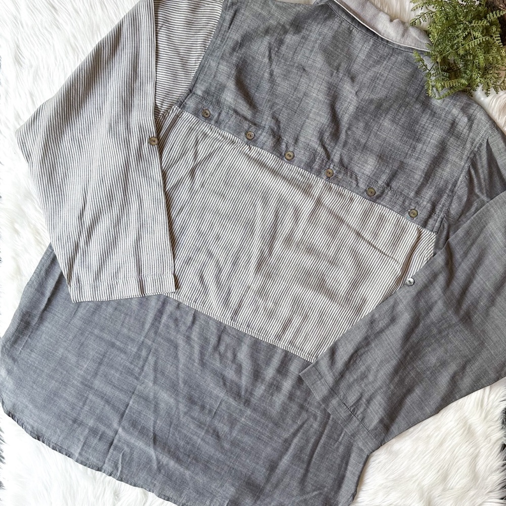 John Mark Gray Oversize Stripe Split Color Block … - image 2